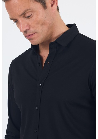 İmza Siyah Uzun Kol Düz Örme Polo Yaka Cepsiz Esnek Classic Slim Fit Gömlek 1004250153 001 Siyah İmza Siyah Uzun Kol Düz Örme Polo Yaka Cepsiz Esnek Classic Slim Fit Gömlek 1004250153 001 Siyah