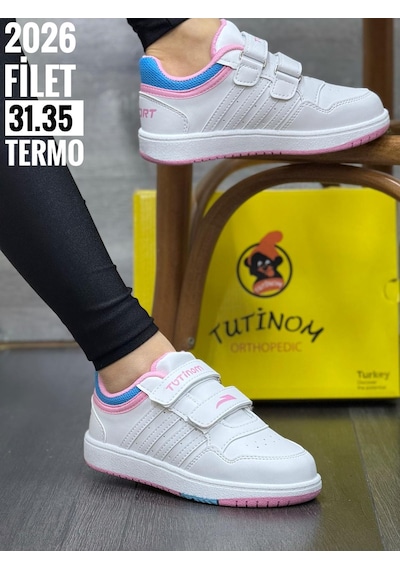 Papucumun Dünyası Tutinom Unisex Çocuk Spor Ayakkabı Kız Ve Erkek Beyaz-pembe