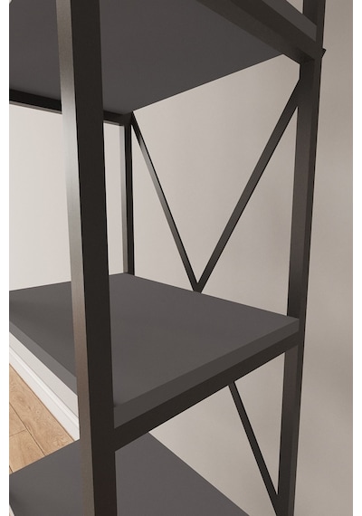 Nilamu Antrasit 65 Cm Kitaplık , Metal Aksamlı, Organizer, Ofis, Ev Antrasit