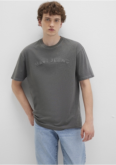 Mavi - Mavi Jeans Baskılı Antrasit Tişört 0612953-900 Antrasit