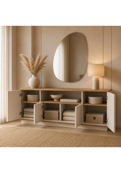 Voguemaxima Home Aura 4 Kapaklı Raflı Konsol 180x44,5x75 Cm Beyaz Atlantik Çam Atlantik Çam - Beyaz Voguemaxima Home Aura 4 Kapaklı Raflı Konsol 180x44,5x75 Cm Beyaz Atlantik Çam Atlantik Çam - Beyaz