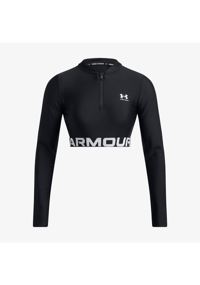 Under Armour Heat Gear Rib 1/4 Zipped Kadın Siyah Antrenman Üstü 1388692 Siyah