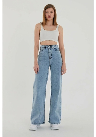 Woddi 2025 Mavi Kar Salaş Pantolon Jeans Likralı Esnek Kot Jnswrld Taş1