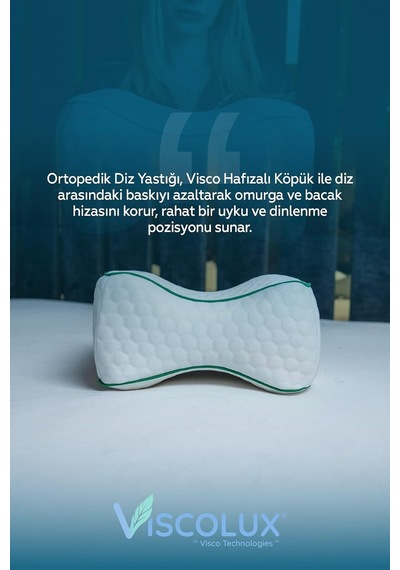 Bacak Arası Ortopedik Yastık - Diz Bacak Arası Visco Yastık Bacak Destek Minderi Pembe 25x19x14, Yeşil Çok Renkli