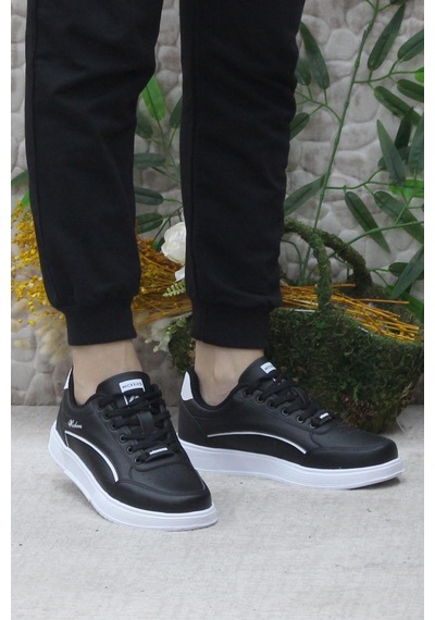 Fort Wks 2765 Siyah Beyaz Hafif Rahat Sneaker Kadın Spor Ayakkabı 001