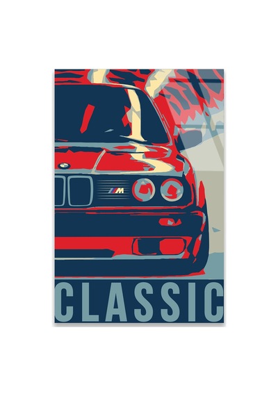 Bmw M Retro Pop Art Cam Tablo 60x90 Cm