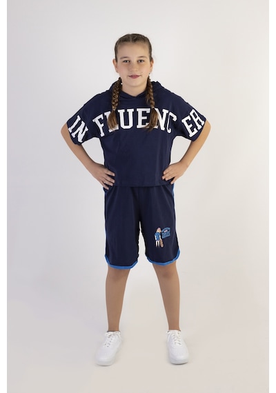 Harika Kids Kız Çocuk Kapşonlu Şortlu Alt-üst Takım-10-13 Yaş 001