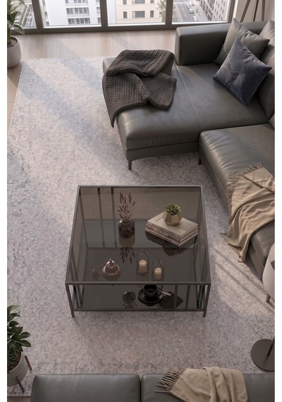 Vista Minimalist Tasarım İki Raflı Füme Cam Orta Sehpa Siyah Siyah-füme Vista Minimalist Tasarım İki Raflı Füme Cam Orta Sehpa Siyah Siyah-füme