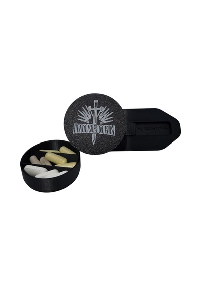 Taşınabilir Kahve I Mama I Deterjan I Protein Toz Ölçek Kaşığı - İlaç I Hap Kutusu - Pillbox Entegreli - 30 Gram / 15 Gram Siyah, Pillbox L - 30 Gram
