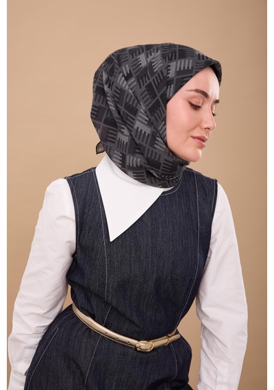 Silk Home Yaz Esintisi Eşarp 150001-15 Siyah, Füme, Gri