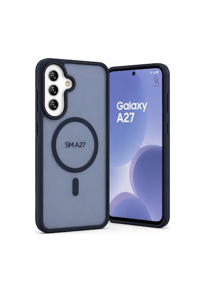 Samsung Galaxy A27 Ile Uyumlu Kılıf Magsafe Şarj Özellikli Mat Arka Yüzeyli Kapak Lacivert