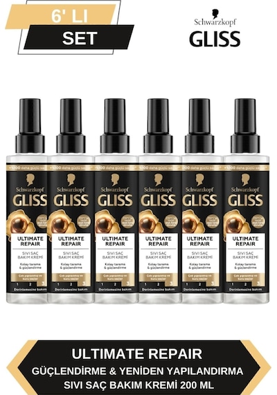 Gliss Ultimate Repair Sıvı Saç Kremi 6 x 200 ML