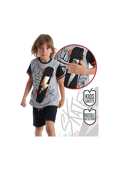 Thunder Değişen Payetli Pullu Erkek Çocuk T-shirt Şort takım