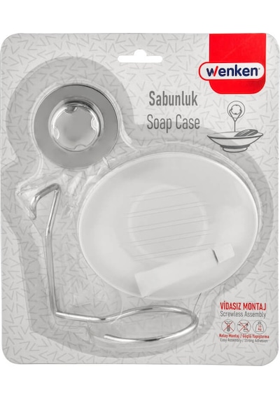Wenken Vidasız Ultra Güçlü Yapıştırma Lüks Krom Sabunluk