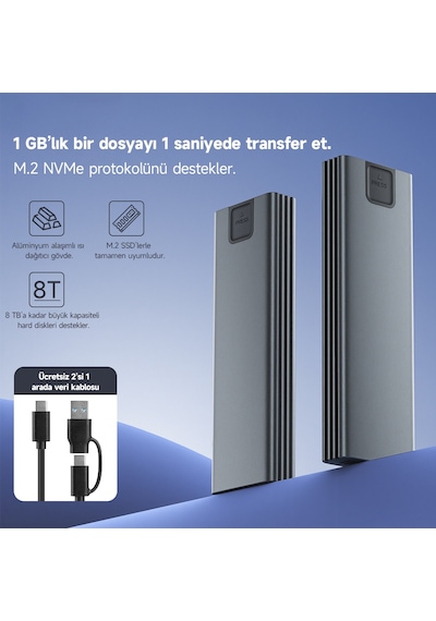 Frısby Fhc-m2315 Type-c Usb 3.1 Pcıe Nvme M2 Alüminyum Harddisk Kutusu-218109