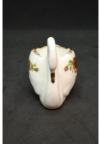 Old Country Roses Bone China Antika Porselen Mini Kuğu Figürü 8x4.5 Cm Turuncu