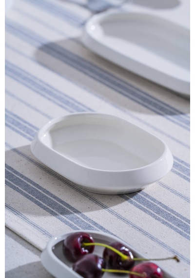 Acar Rumi Oval Kayık Tabak - 13 Cm Beyaz