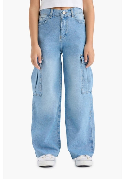 Defacto Kız Çocuk Wide Leg Kargo Geniş Paça Jean Pantolon E5878a825aunm39 Mavi Defacto Kız Çocuk Wide Leg Kargo Geniş Paça Jean Pantolon E5878a825aunm39 Mavi