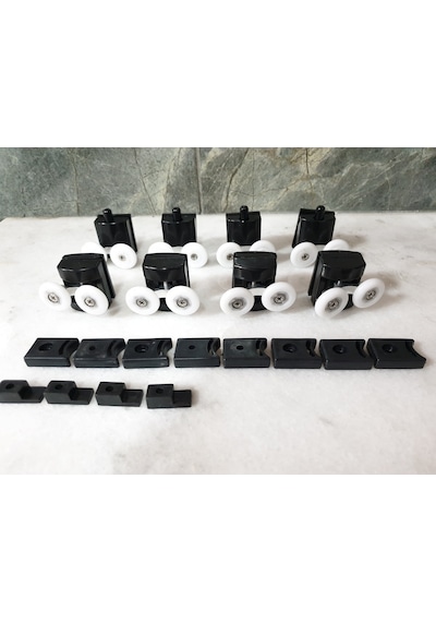 Inventa Siyah Duşakabin Cam Kabin Tekerleği Takım 24 Mm Siyah