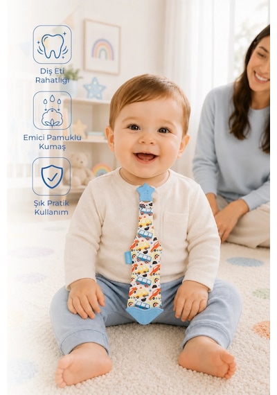 Babyjem Silikon Diş Kaşıyıcı Fular & Kravat Diş Kaşıyıcı Mavi Outlet