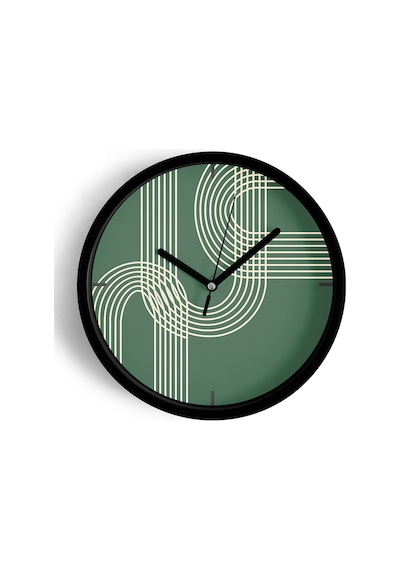 Minimalist Çizgili Modern Tasarım Duvar Saati - 25cm - Önü Camlı Siyah Kasa - Sessiz Mekanizma-jh0250 Siyah