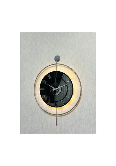Pey Aksesuar Metal Camlı Duvar Saati Krom Statık 50 X 70cm Orta Boy Işıklı M51-kromgrı-füme-siyah-gümüş M51-kromgrı-füme-siyah-gümüş