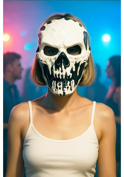 Beysüs Cadılar Bayramı Halloween Dark Fang Maske Siyah Beyaz Tüm Yaşlar 78907495