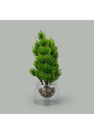 Dekor Yapay Çam Ağacı - Asorti - 26x15 Cm Çok Renkli