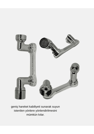 Musluk Ucu 1080 Dönebilen Su Tasarruflu Esnek Çift Eksenli 0