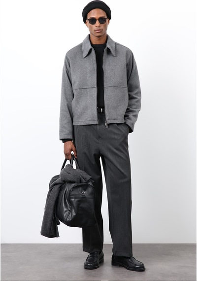Antioch Regular Fit Dokulu Erkek Mont Antrasit
