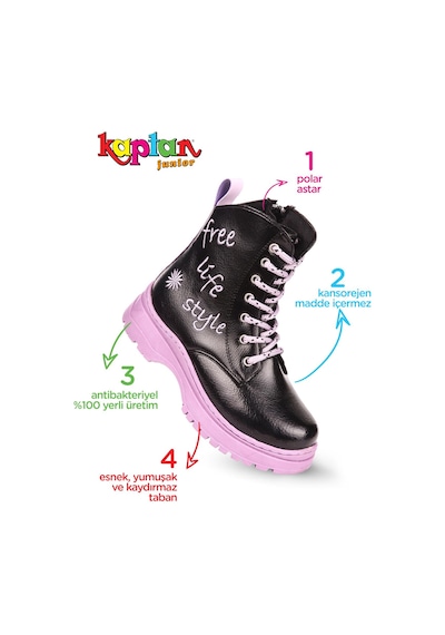 Kaptan Junior Kız Çocuk Botu Ortopedik İçi Kürklü Mor