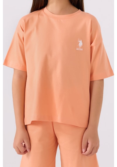 U.S. Polo Assn. U.s. Polo Assn Kız Çocuk Turuncu Bermuda Takım Turuncu