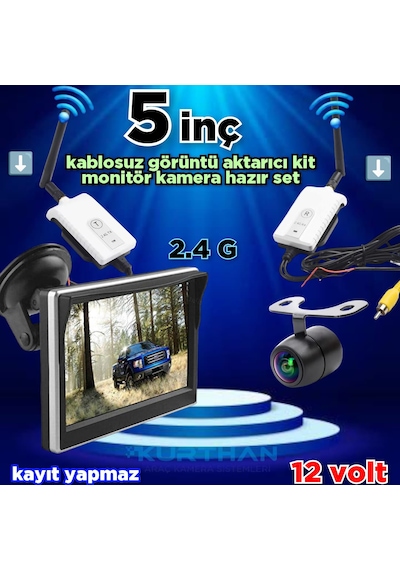 5 İnç Monitör Kablosuz Görüntü Aktarıcı Kit Kelebek Kamera Seti