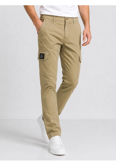 Remmy Boys Slım Fıt Erkek Likralı Kargo Pantolon 7745 Bej