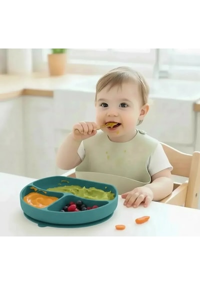 Babyjem Vakum Tabanlı Silikon Tabak Yeşil