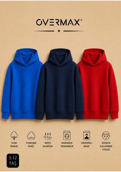 Overmax Çocuk 3'lü Sweatshirt Takımı 3-12 Yaş Saks Mavisi-lacivert-kırmızı - 917542430 Saks Mavisi-lacivert-kırmızı Overmax Çocuk 3'lü Sweatshirt Takımı 3-12 Yaş Saks Mavisi-lacivert-kırmızı - 917542430 Saks Mavisi-lacivert-kırmızı