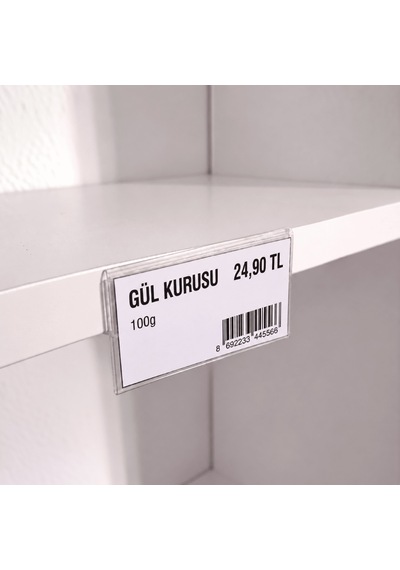 Cep Tipi Yapışkanlı Şeffaf Etiketlik 6x4cm U Tipi 200lü Paket 200 Adet