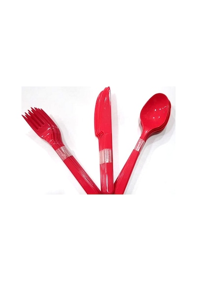 18 Parça Kutulu Plastik Piknik Çatal+Bck+Kaşık Set Çok Renkli