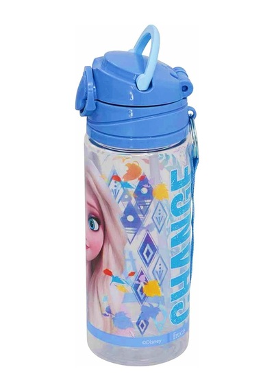 Frozen Lisanslı Pipetli Plastik Matara 500 Ml Açık Mavi Otto-42505