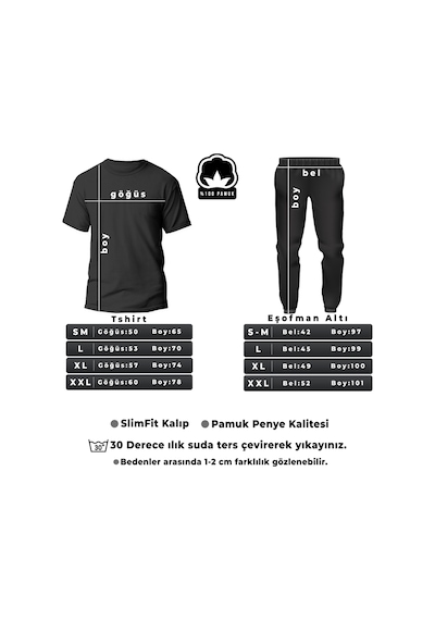 Uyguntarz Unisex 2'li Whatever Baskılı Eşofman Takımı Siyah2