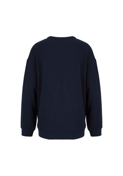 Jeep Lacivert Kadın Bisiklet Yaka Loose Fit Nakışlı Sweatshirt J6wl-swt7036