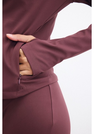 Defacto Sıcak Tutan Slım Fıt Kapüşonlu İçi Yumuşak Tüylü Fermuarlı Uzun Kollu Sporcu Sweatshirt Hırka H5289ax26aubr93 Bordo-br93