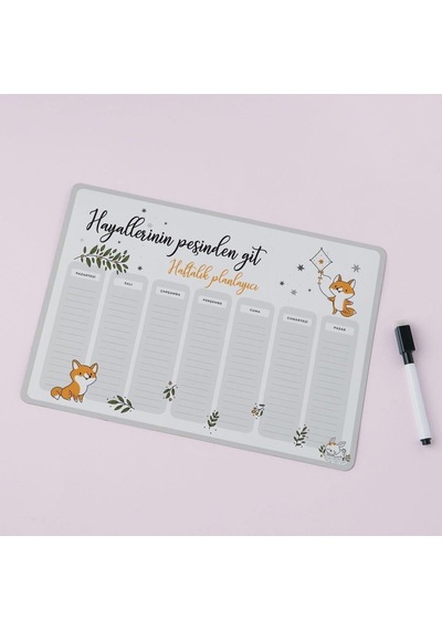 Hayallerinin Peşinden Git Mottolu Magnet Planlayıcı Çok Renkli
