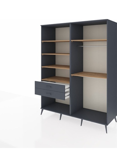 Kronos Gardrop 6 Raflı 2 Çekmeceli 2 Askılı 176x59x221 Antrasit-çam/antrasit Çam/antrasit Kronos Gardrop 6 Raflı 2 Çekmeceli 2 Askılı 176x59x221 Antrasit-çam/antrasit Çam/antrasit