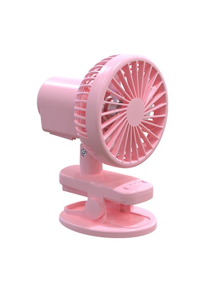 3 Kademe Şarjlı Mandallı 120 Taşınabilir Fan Vantilatör F02 Pembe