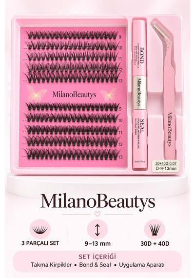 Milano Beautysprofesyonel Parça Kirpik Seti İle Doğal Bakışlar