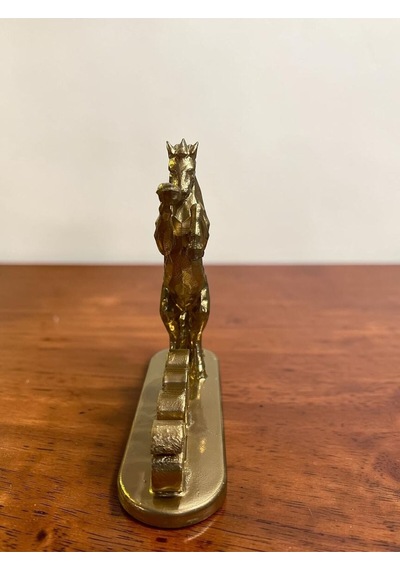 Şahlanan At Figürlü Gold Renk Dekoratif Biblo Ev - Işyeri - Ofis Için Süs 15 Cm