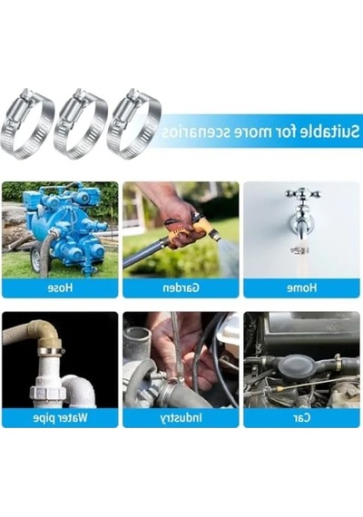 10 Adet Metal Ayarlanabilir Hortum Kelepçesi Seti