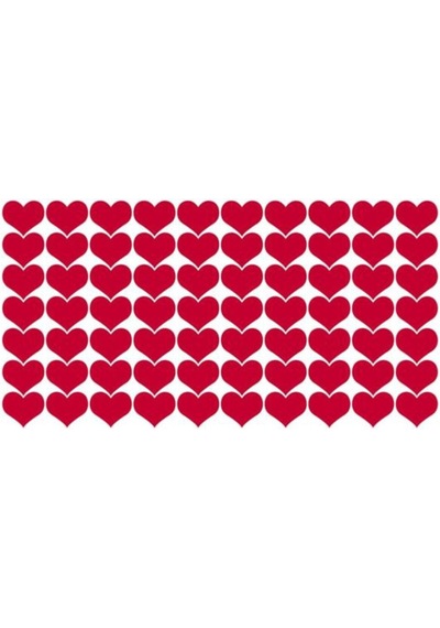 Kırmızı Kalp Şekilli Sticker Etiket Hediye Paketleme Etiketi 2,5x2,5 Cm 100 Adet Diğer