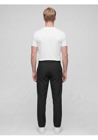 Plus Scorpion Erkek Yazlık Bağcıklı Kumaş Pantolon Slim Fit Rahat Kesim Günlük Pantolon Siyah